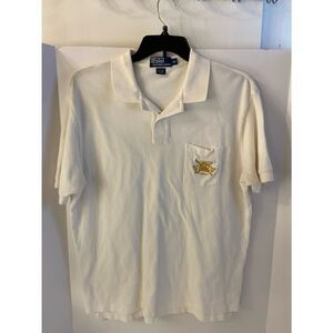 Ralph Lauren RL white‎ gold polo shirt mens xl logo